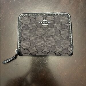 Coach Small Zip Around Wallet In jacquard